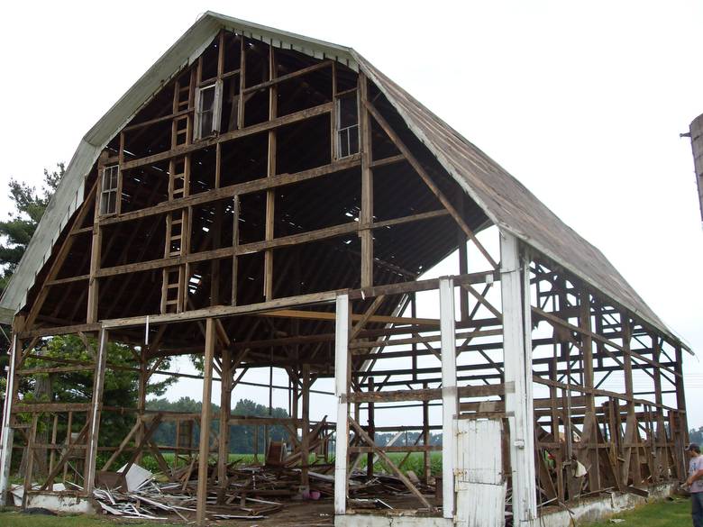 Perkins Barn Exterior with Siding Removed